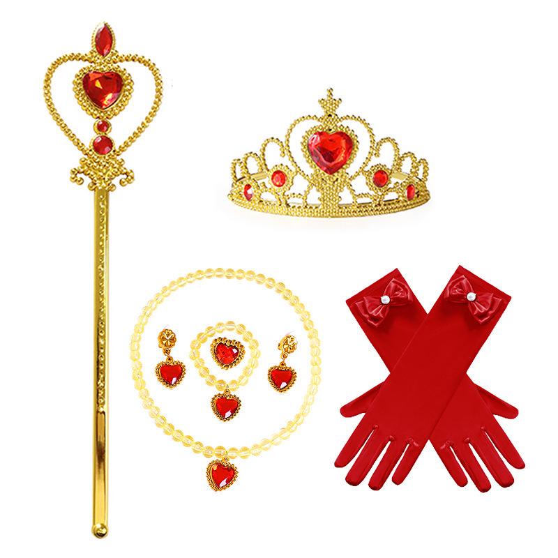 Fairytale Frozen Magic Wand & Jewelry Set: Princess Crown, Necklace, Gloves - Perfect Halloween or Birthday Gift for Girls