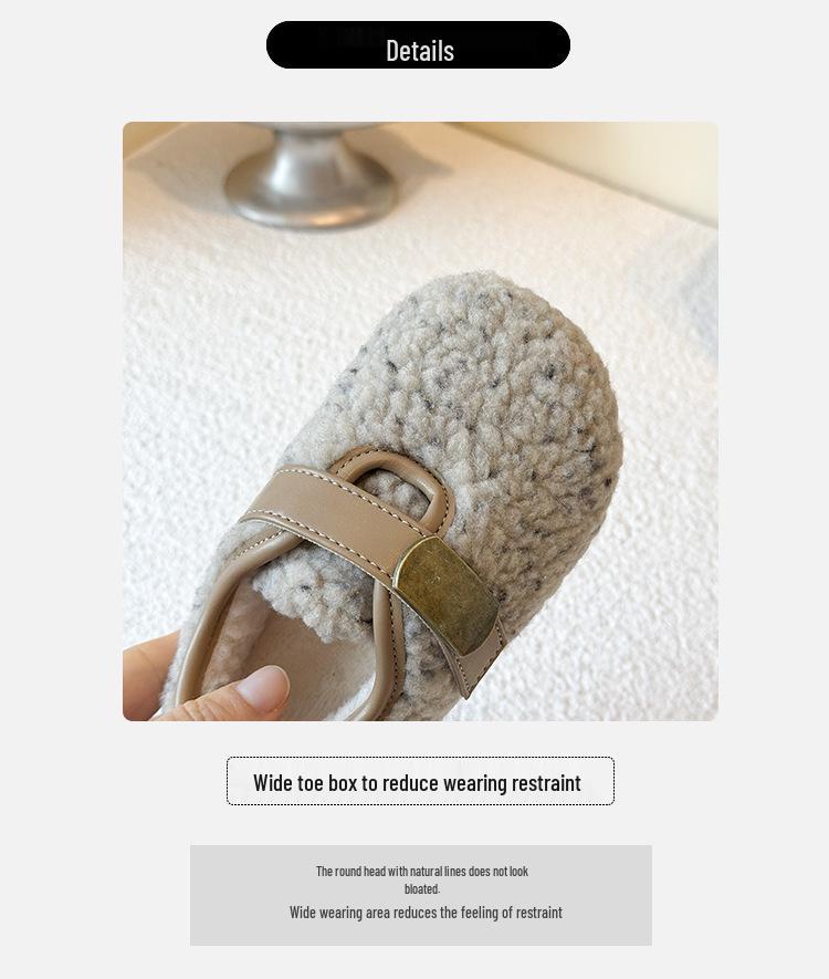 Зимние мокасины на меху для девочек - Теплая уличная хлопковая обувь для маленьких девочек