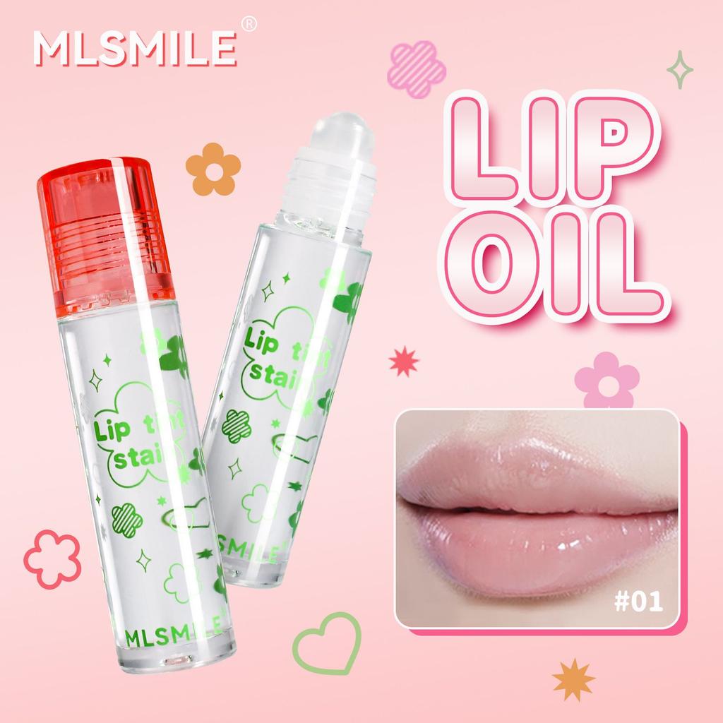 8-color Roll-on Lip Liquid, Non-stick Cup Lip Glaze, Easy-to-color Lip Gloss + Transparent Lip Oil