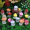10Pcs Cartoon Cute Luminous Mini Mushrooms Figurines Creative Diy Landscape Decoration Accessories Desktop Small Ornament Gifts