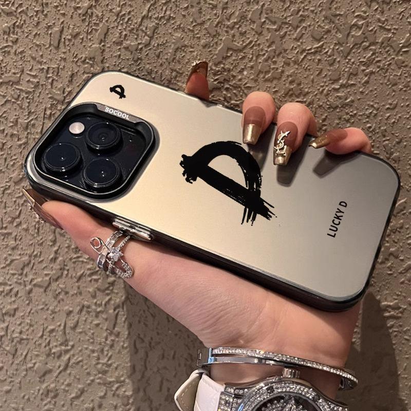 Счастливая буква для чехла на мобильный телефон Apple 16/15promax iPhone 14 цвет серебристый 13 креативный 12 личность 11