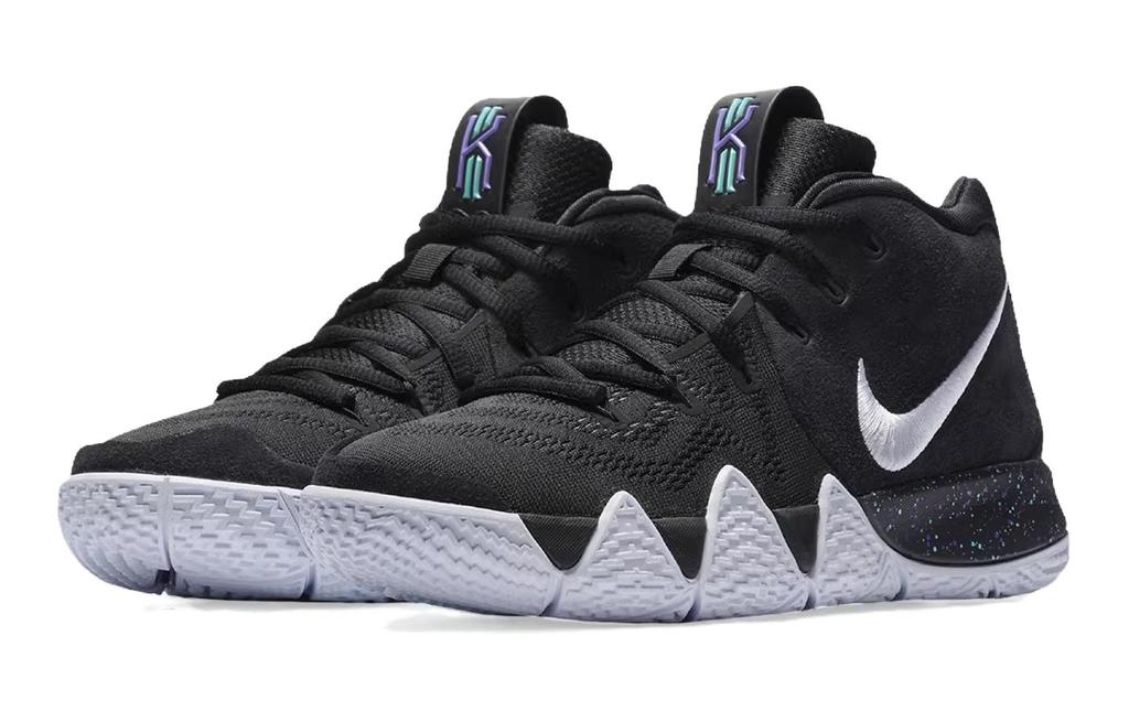 Nike Kyrie 4 Kyrie 4 Высокие Детские Баскетбольные Кроссовки Черно-Белые AA2897-002