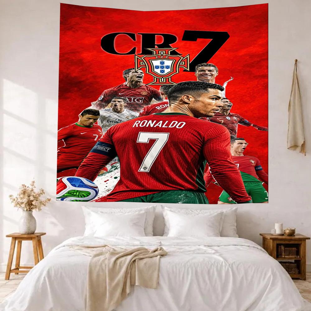 Cristiano Ronaldo Wall Decor Tapestry Art For Pet Memorial Birthdaywedding Party Backdrop Family Gift