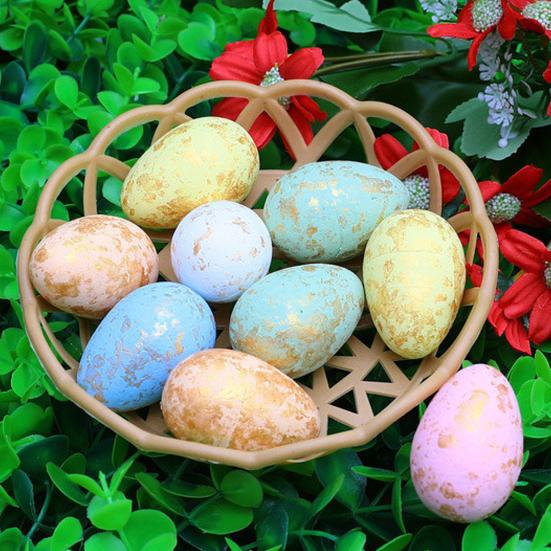 1 Набор Искусственное Пасхальное Яйцо Яркий Праздничный Штрих Пенополистирол Красивое Имитационное Пасхальное Яйцо для Вечеринки