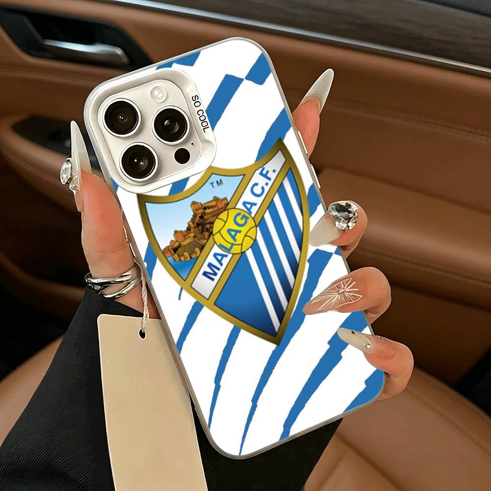 Cool M-Malaga -C-CF Phone Case For iPhone 11 12 13 14 15 16Pro Max Plus white Sliver Phone Cover