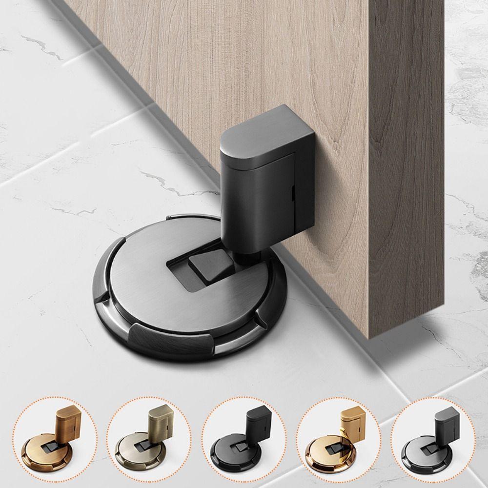 Adjustable Mechanical Door Stop Non-punch Sticker Heavy Duty Magnetic Door Stopper  Kid Protection