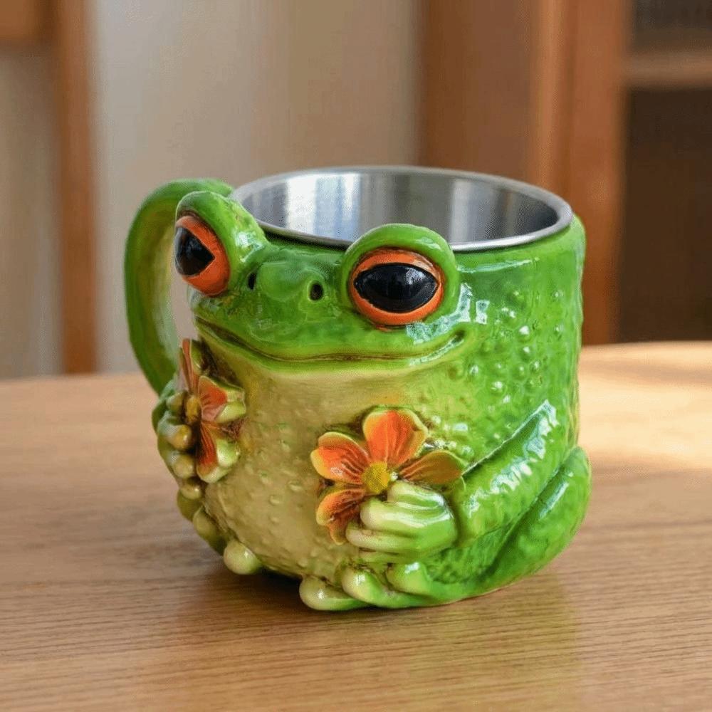 Anti Slip Frog-Shaped Coffee Cup Creative Cartoon Water Cup Tea Cup Cute Animal Cup Tableware