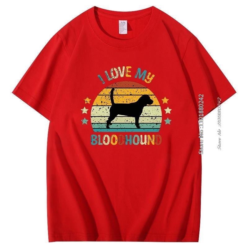 Funny Bloodhound Vintage Dog Fashion Graphic T Shirts Lover Dog Big Size Short Sleeve T Shirt Summer Cotton Shirts And Tshirts