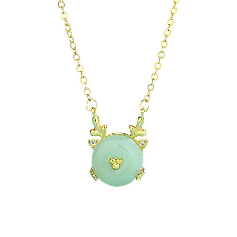 Ожерелье с подвеской Zhaocai Hetian Jade для женщин Clarbone Chain Niche Advanced Sense Gift для подруги на день рождения