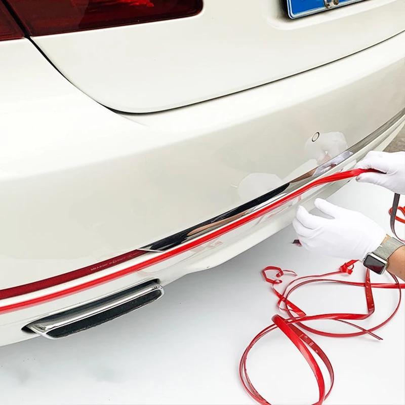 3M/5M Красная декоративная полоса для бампера автомобиля Защитная полоса для дверей и окон автомобиля Декоративная полоса для дверей автомобиля Защита кузова от столкновений