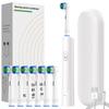 Smart Rotating Electric Toothbrush, Rechargeable Rotation Toothbrush with 6 Brush Heads, Compatible with Oral B Replacement Head