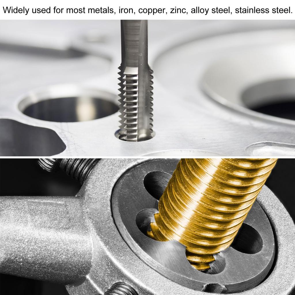 Uxcell Набор метчиков и плашек из 2 штук, 5/16-24 UNF Метчик для левой резьбы и круглая плашка, Инструмент для нарезания резьбы, Набор метчиков и плашек для ремонта резьбы гайки, винта, болта