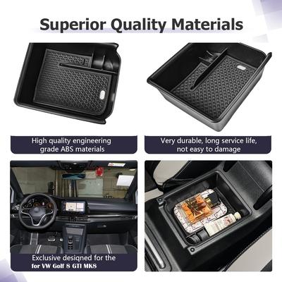 Для VW Volkswagen Golf GTI R MK8 2025 2025 2025 Органайзер-лоток на центральную консоль Бокс для хранения подлокотника Аксессуары из АБС-пластика Автомобильный вставной бокс