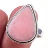 Кольцо из чистого серебра 925 пробы с натуральным розовым опалом, размер 10, H6W91