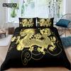 Home Living Luxury 3D Golden Dragon Print 2/3Pcs Soft Duvet Cover and PillowCase Kids Bedding Set Queen and King EU/US/AU Size