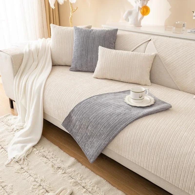Luxury Chenille Sofa Cover Towel for Living Room Sofa Protective Slipcover Four Season Universal Combination Couch Cushion