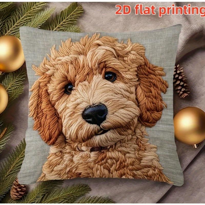 2D Flat A Single Decorative Pillowcase Featuring A Retro Dog Design It Is Made Ultra-Soft Short Has Cushion Cover Is Home Decor