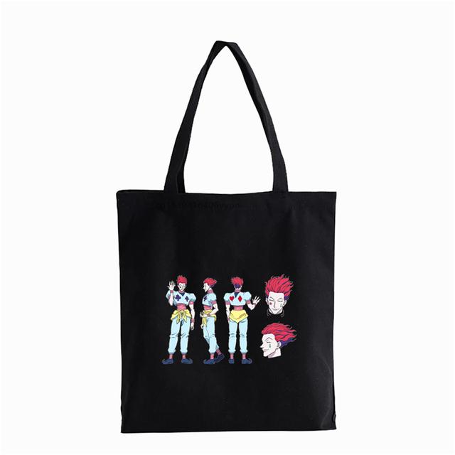 Японская аниме Hunter x Hunter Сумка для покупок Eco Manga Tote Harajuku Сумка-шоппер Женская парусиновая сумка на плечо Killua Zoldyck Hisoka