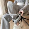 Women Autumn Loose Sport Pant Large Size High Waist Straight Casual Wide Leg Sweatpants Drawstring Running Dance Trousers