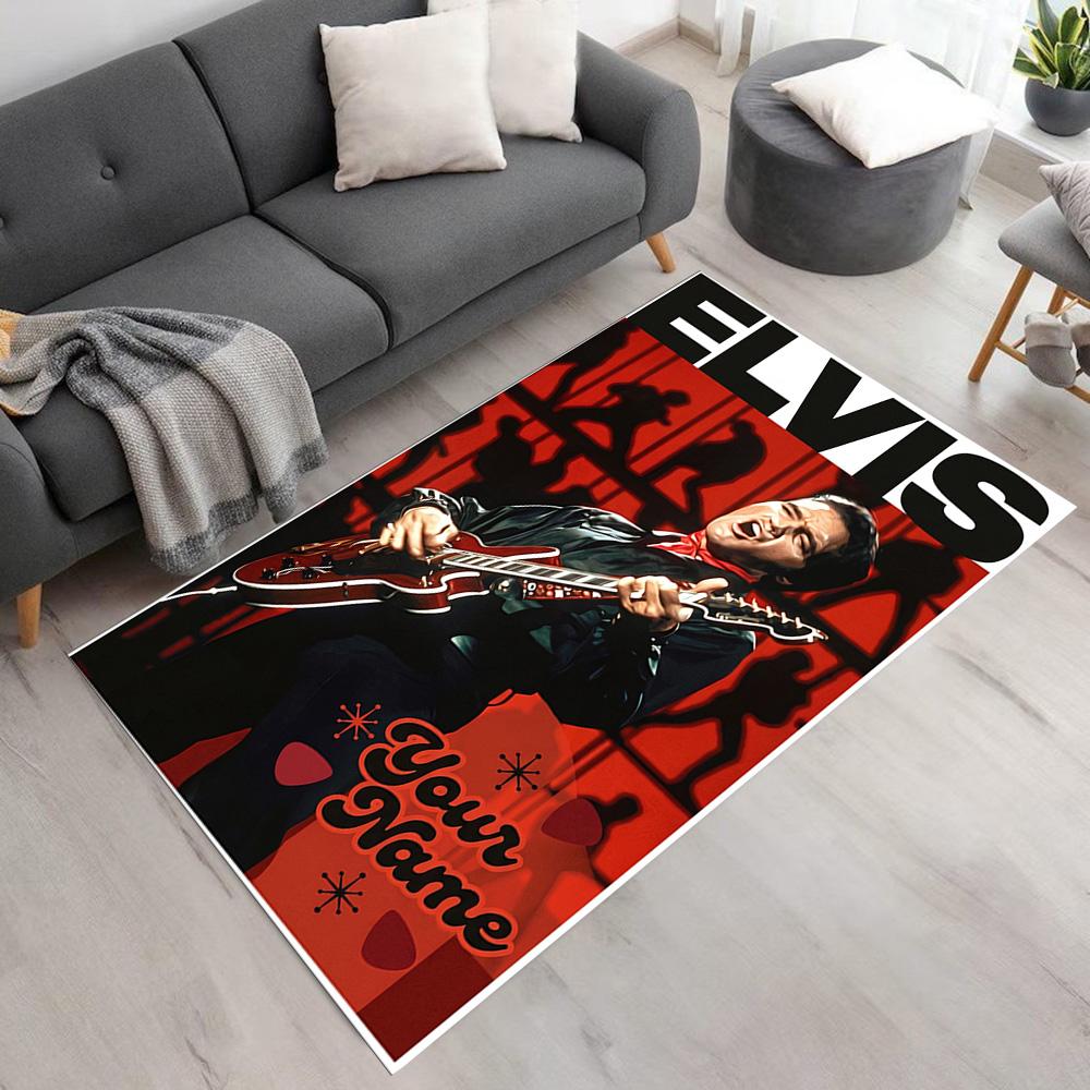 Elvis Presley Personalized Name Floor Rug Office Rug Perfect for Study room Entryway Foyer Balcony Antislip Carpet Anime Office Decor