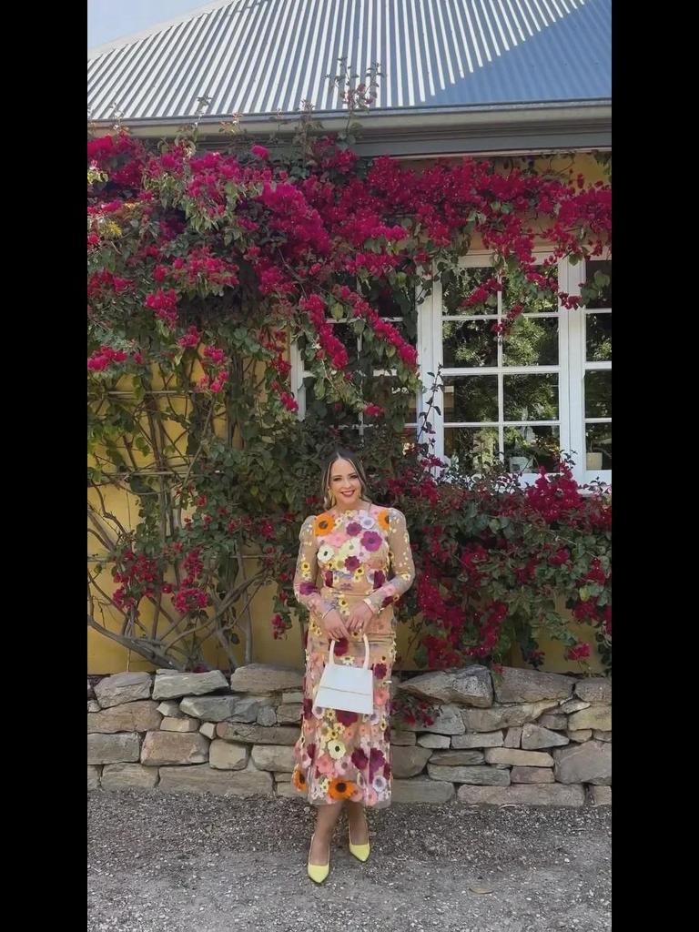 Платье-рыбий хвост из сетки с цветочной 3D-вышивкой - весна/лето