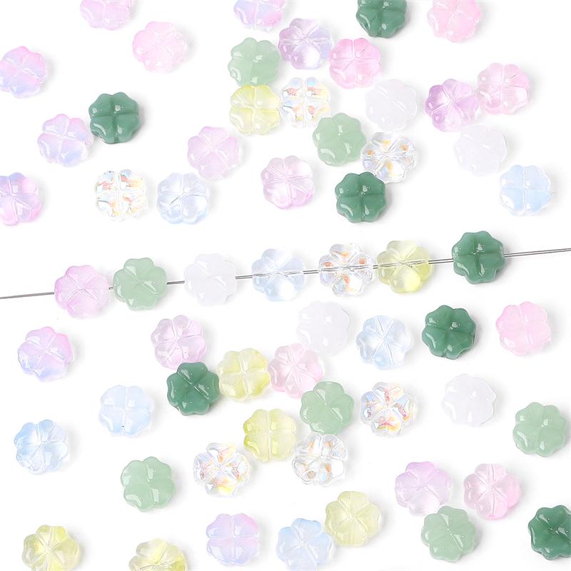 20 шт./пакет 10 мм стеклянные бусины в виде цветов, очаровательные бусины-разделители для серег, ожерелья, изготовления ювелирных изделий своими руками