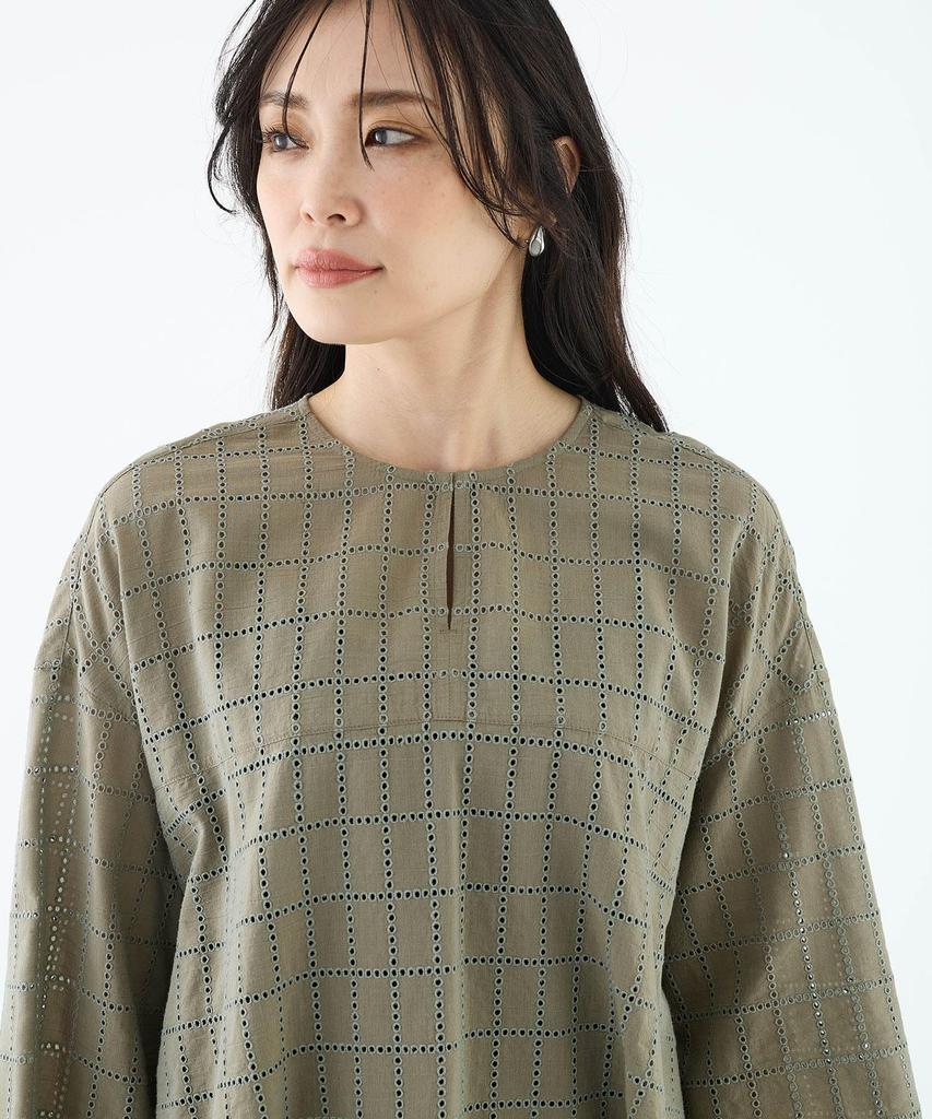 AC by Alpha Cubic Square Embroidered Size 9 Blouse, Women's, 353774, Off-White,