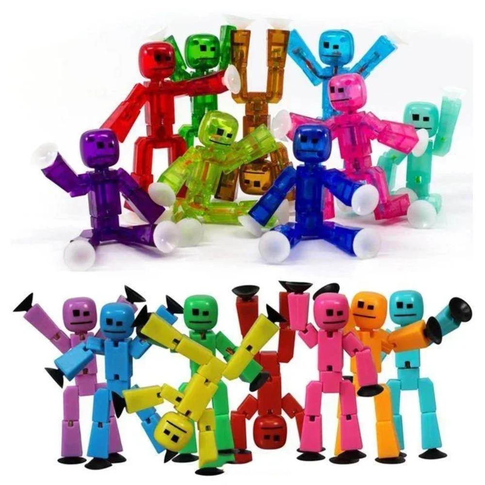 5-10 штук Случайный цвет Stikbot Игрушки для анимации на экране Куклы-домики с присоской DIY Креативный липкий робот Анимационный фильм StikBot Игрушки