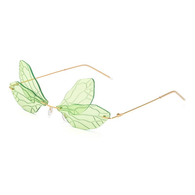 Солнцезащитные очки Dragonfly, женские дизайнерские солнцезащитные очки Wing, женские солнцезащитные очки Tide с двойными линзами для вечеринок и танцев, без оправы