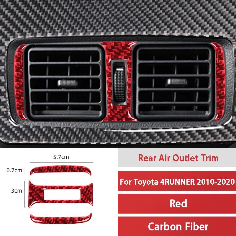 Автомобильная отделка из настоящего углеродного волокна красного цвета для Toyota 4RUNNER 2010- приборная консоль, панель переключения передач, украшение