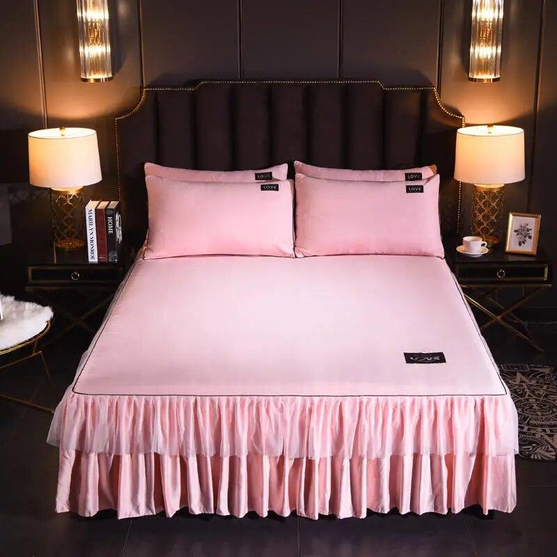 Атласное покрывало на кровать, плоская простыня, роскошная простыня для пары, двуспальная кровать, наматрасники, юбка с оборками, мягкое постельное белье 150 180