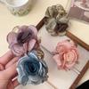 Cloth Simulation Flower Hair Claw Mesh Flower Claw Clip Fashion Rose Shark Clip  Summer