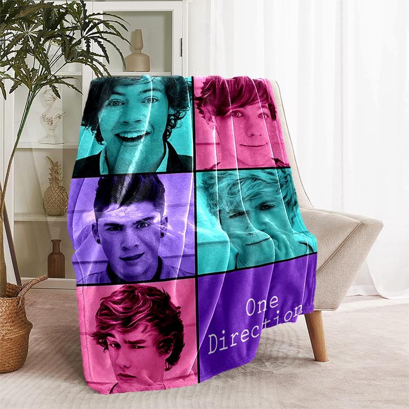 1pc Blanket One Direction Print Design, Lightweight Blanket for Sofa, Bed- Soft &Warm, Gift for All Seasons like Christmas, Halloween