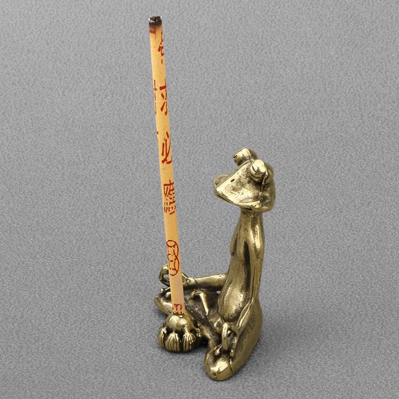 1 шт. Винтажная латунная статуэтка для медитации Дзен, безделушка, медная скульптура животного, украшение для дома и стола, чайный питомец