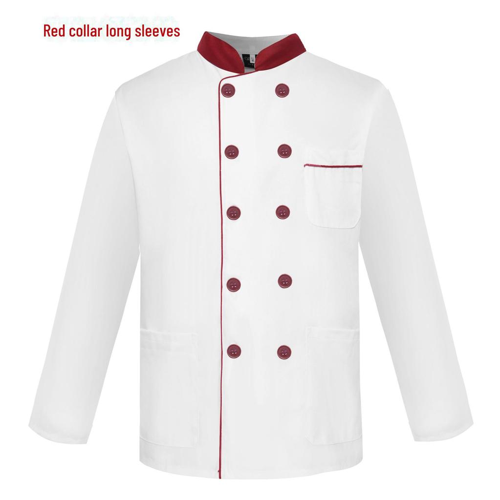 "Unisex Long Sleeve Chef Uniform for Autumn & Winter - Ideal for Hotels, Restaurants, and School Canteens"