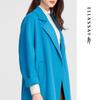 ELLASSAY Women's Wool Cashmere Blue Tweed Coat