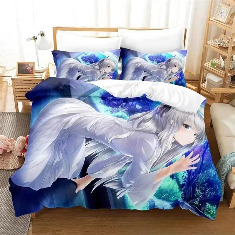 Комплект постельного белья Anime Yosuga No Sora, пододеяльник, одеяло, комплект постельного белья, наволочка, размер King Queen Twin для мальчиков и девочек для взрослых