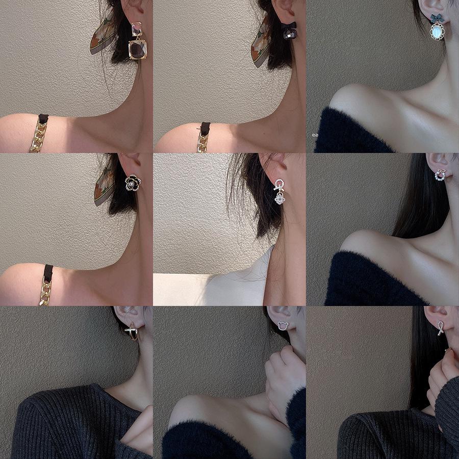 Серьги с французским жемчугом из серебра 925 пробы — корейский ретро-стиль и стиль знаменитостей