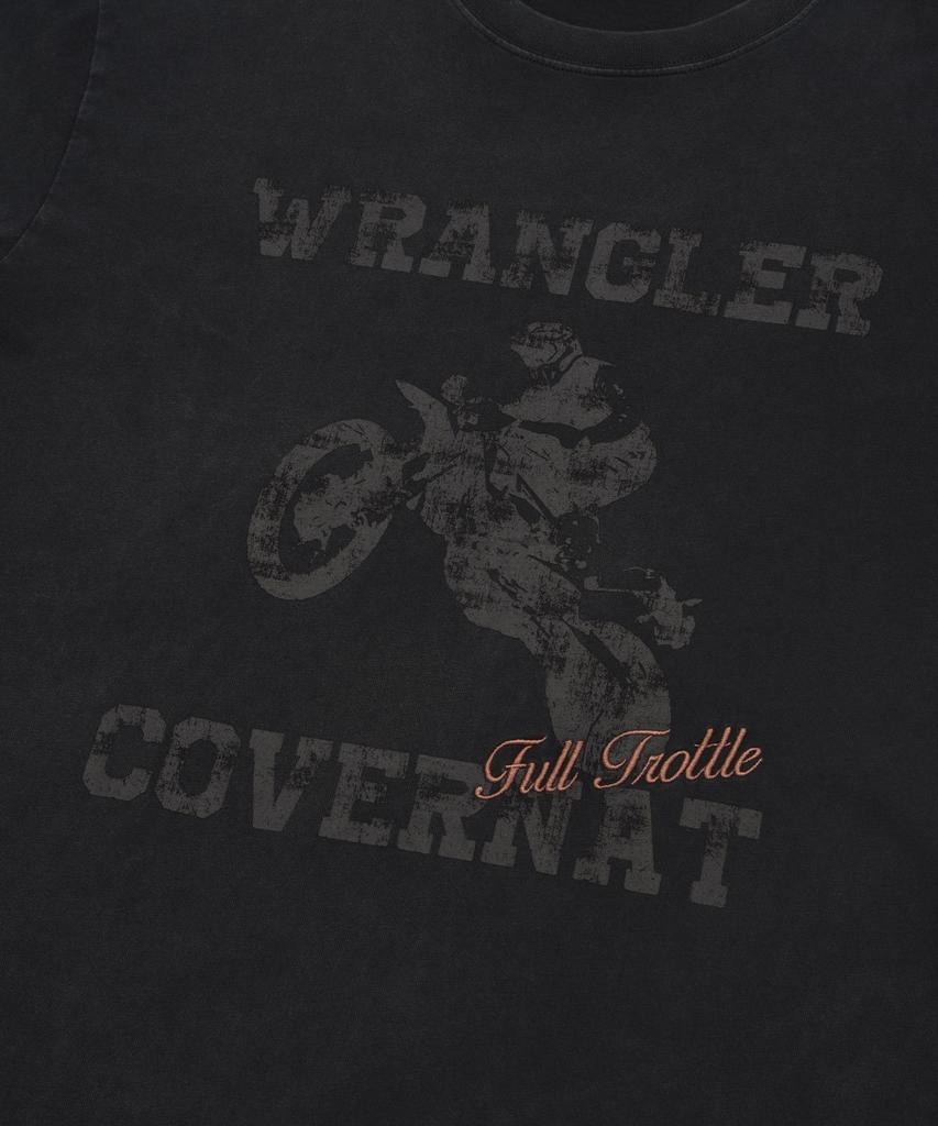 COVERNAT [Covernat X Wrangler] Черная пигментная футболка для мотоциклистов