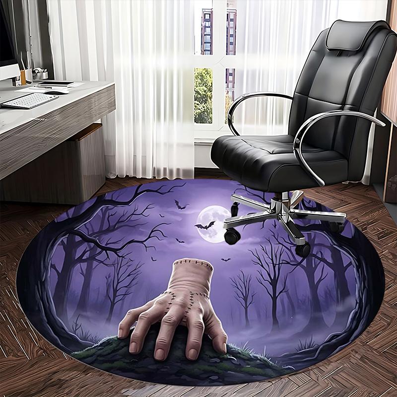 Halloween Hand,spooky forest scene Chair mat Round Rug Office carpet, Non slip, Suitable for Living Rooms, Bedrooms,Decor1205636a