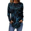 Модные женские повседневные топы с длинными рукавами и круглым вырезом с принтом