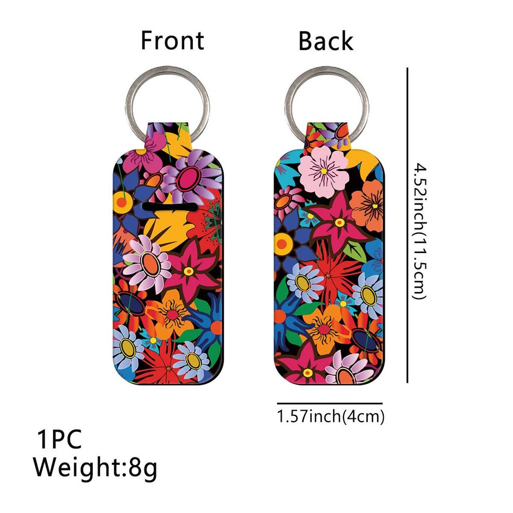 Floral Lipstick Case & Lanyard Keychain for Lipstick Protection and ID Access