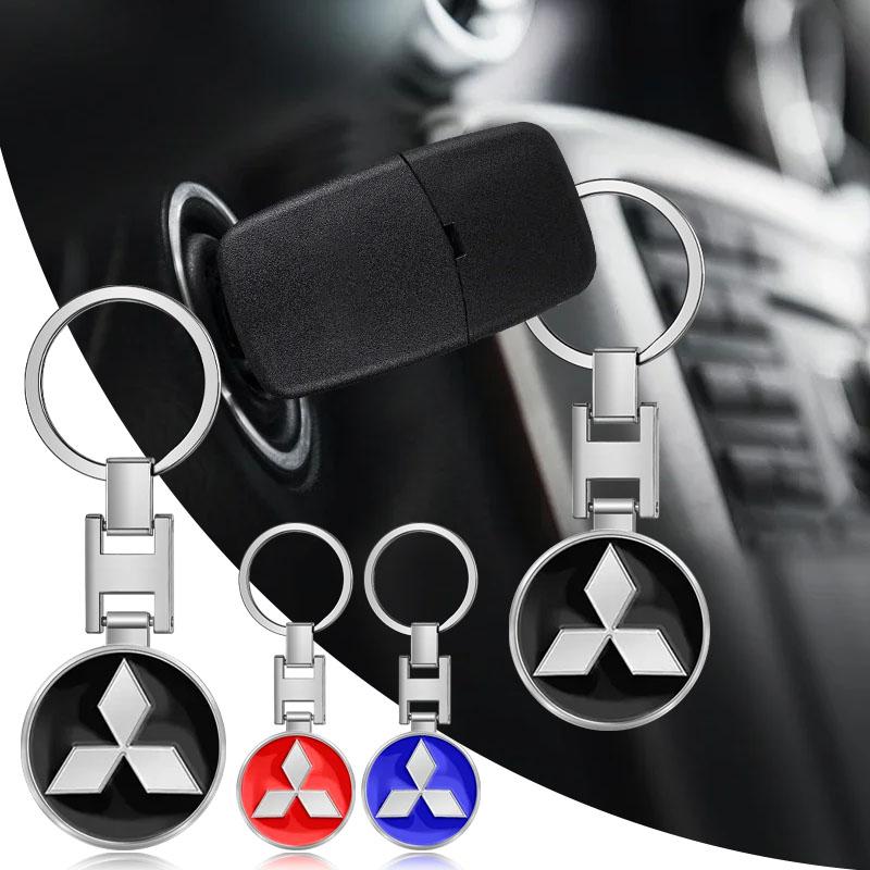 Car Metal Key Chain Hanging KeyChain Best Gift Key Ring Jewelry for Mitsubishi Lancer Pajero Outlander L200 EVO Center Hub Cap