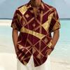 Colorful Splicing Patterns Hawaiian Shirt For Men Geometric 3D Printed Short Sleeves Summer Lapel Aloha Shirts Oversized Blouses
