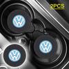 2PCS Non-slip Car Water Cup Rubber Mat for Volkswagen VW GOLF POLO PASSAT EE2 VCC Touran Jetta Arteon T-CROSS MK6 MK7 MK8 Tiguan Bora