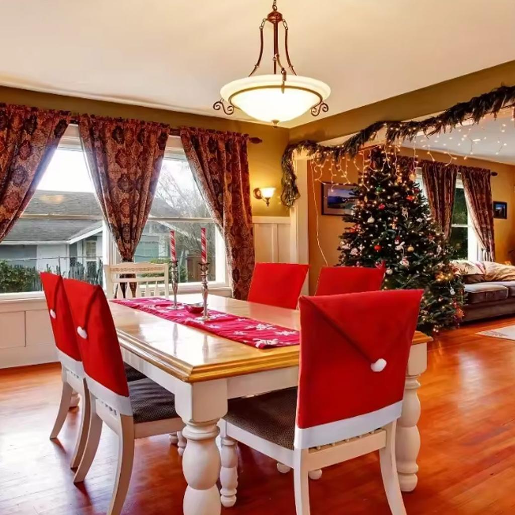 1pc-Christmas Non-Woven Chair Covers Cartoon Santa Snowman Stool Covers Holiday Party Decorations Dining Room Home Decor Props