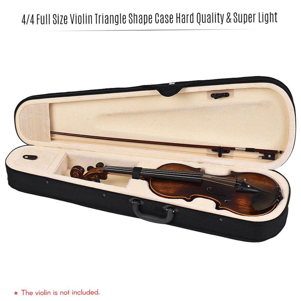 Professional 4 4 Full Size Violin Triangle Shape Case Box Hard & Super Light with Shoulder Straps for Stradivarius