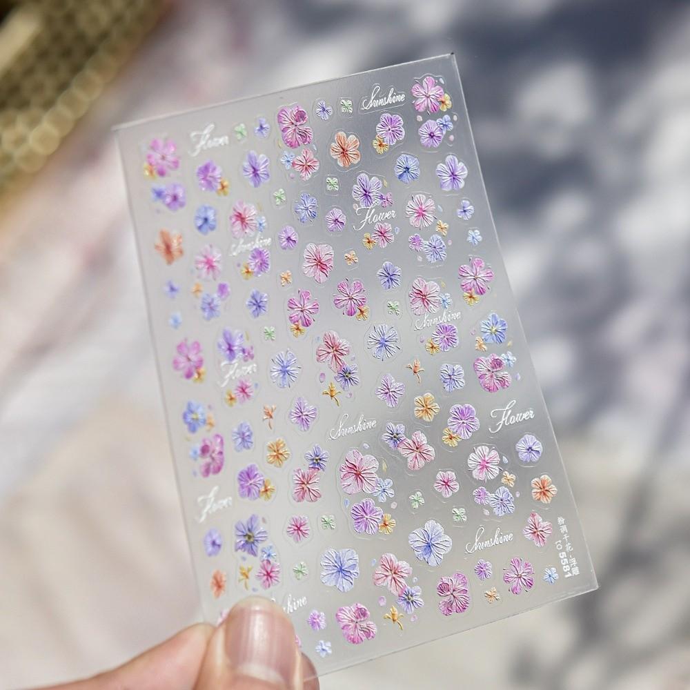 DIY Nail Art Stickers Self Adhesive Manicure Stickers Long Lasting Flowers Nails Decals Nail Art