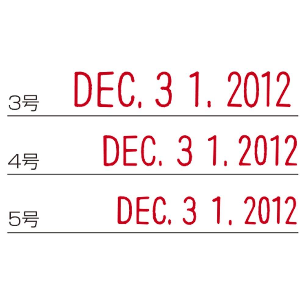 Shachihata Вращающийся резиновый западный календарь готический штамп 24 x 5 мм Штамп, Штамп, Дата, №. 4, Шрифт, Размер Прибл.
