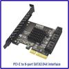 Плата расширения PCIe 6G SATA 3.0: 6, 8 или 10 портов, ASMedia ASM1166, PCI-E 3.0 GEN 3